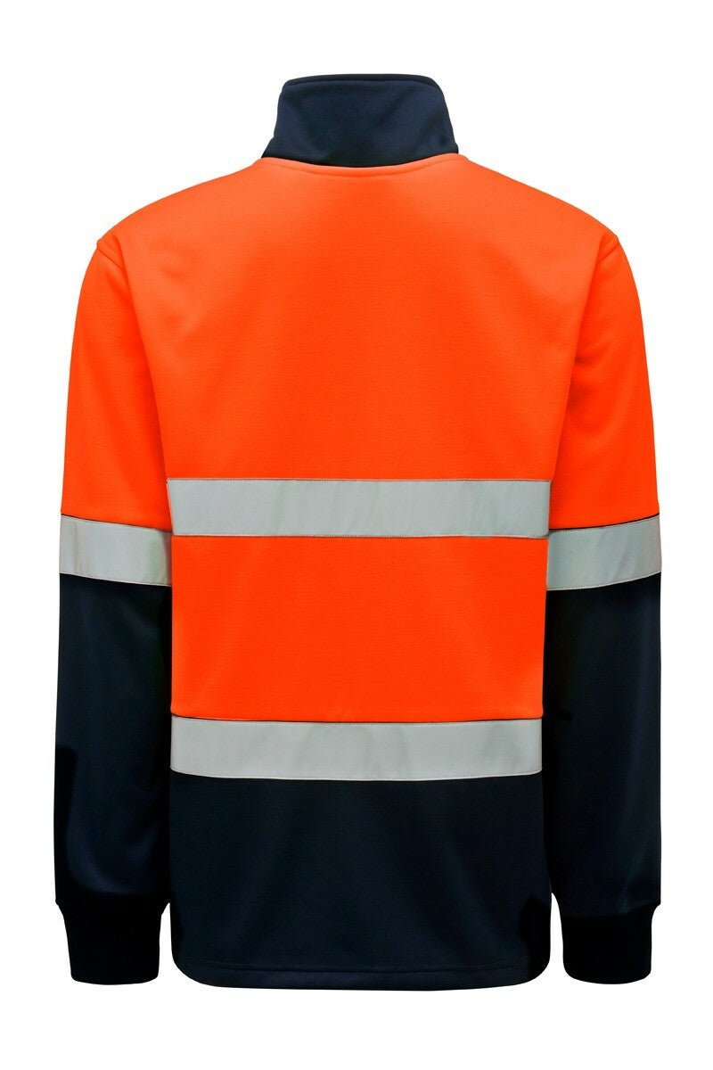 Mens Hard Yakka Utility Hi - Vis 2 Tone Brushed Fleece Crew Jumper Work Y19270 - Land to Coast