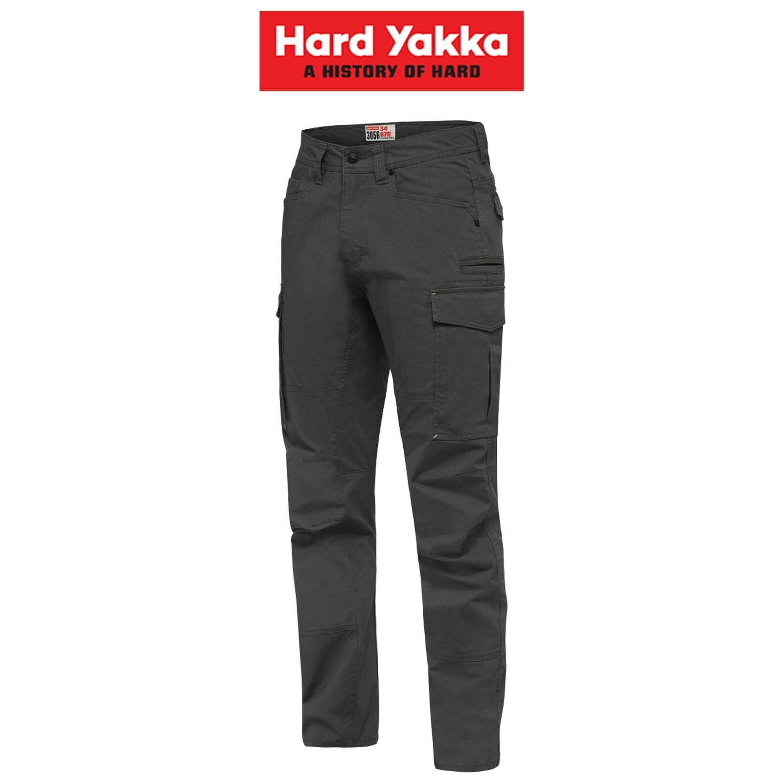 Mens Hard Yakka Work Pants 3056 Ripstop Stretch Cargo Slim Fit Tough Y02255 - Land to Coast