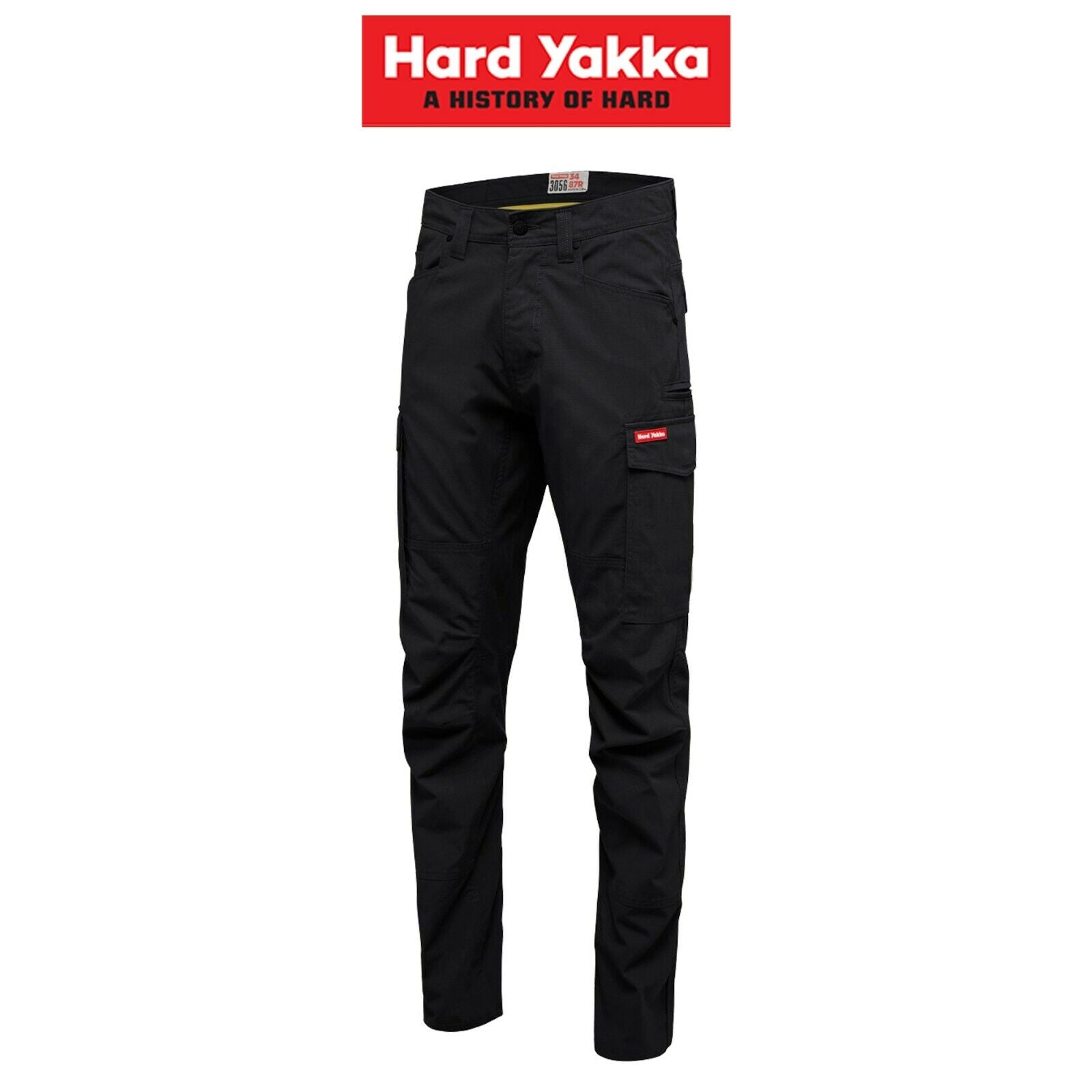 Mens Hard Yakka Work Pants 3056 Ripstop Stretch Cargo Slim Fit Tough Y02255 - Land to Coast