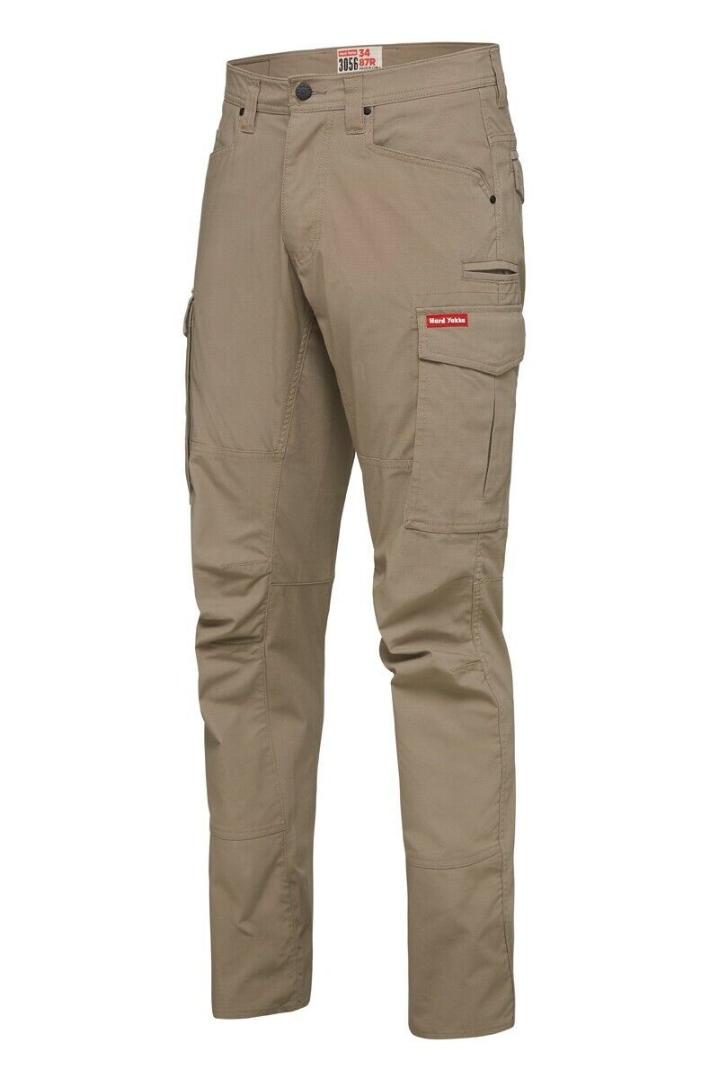 Mens Hard Yakka Work Pants 3056 Ripstop Stretch Cargo Slim Fit Tough Y02255 - Land to Coast