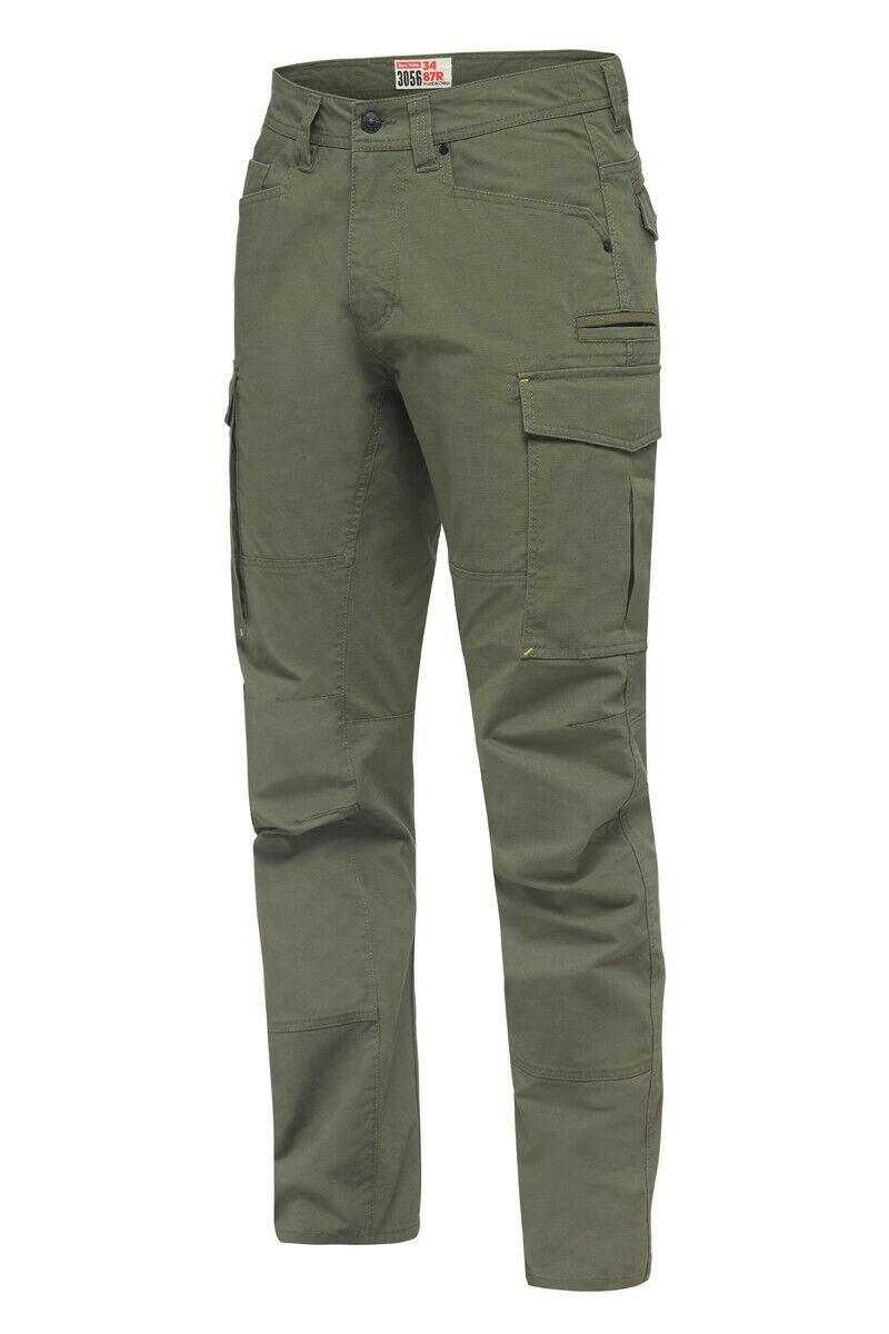 Mens Hard Yakka Work Pants 3056 Ripstop Stretch Cargo Slim Fit Tough Y02255 - Land to Coast