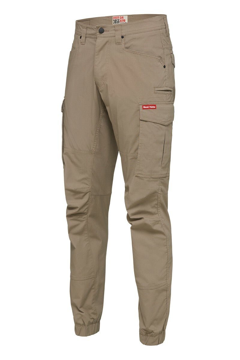 Mens Hard Yakka Work Pants Cuff 3056 Ripstop Stretch Cargo Slim Fit Tough Y02340 - Land to Coast