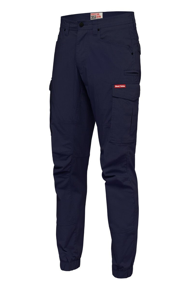 Mens Hard Yakka Work Pants Cuff 3056 Ripstop Stretch Cargo Slim Fit Tough Y02340 - Land to Coast