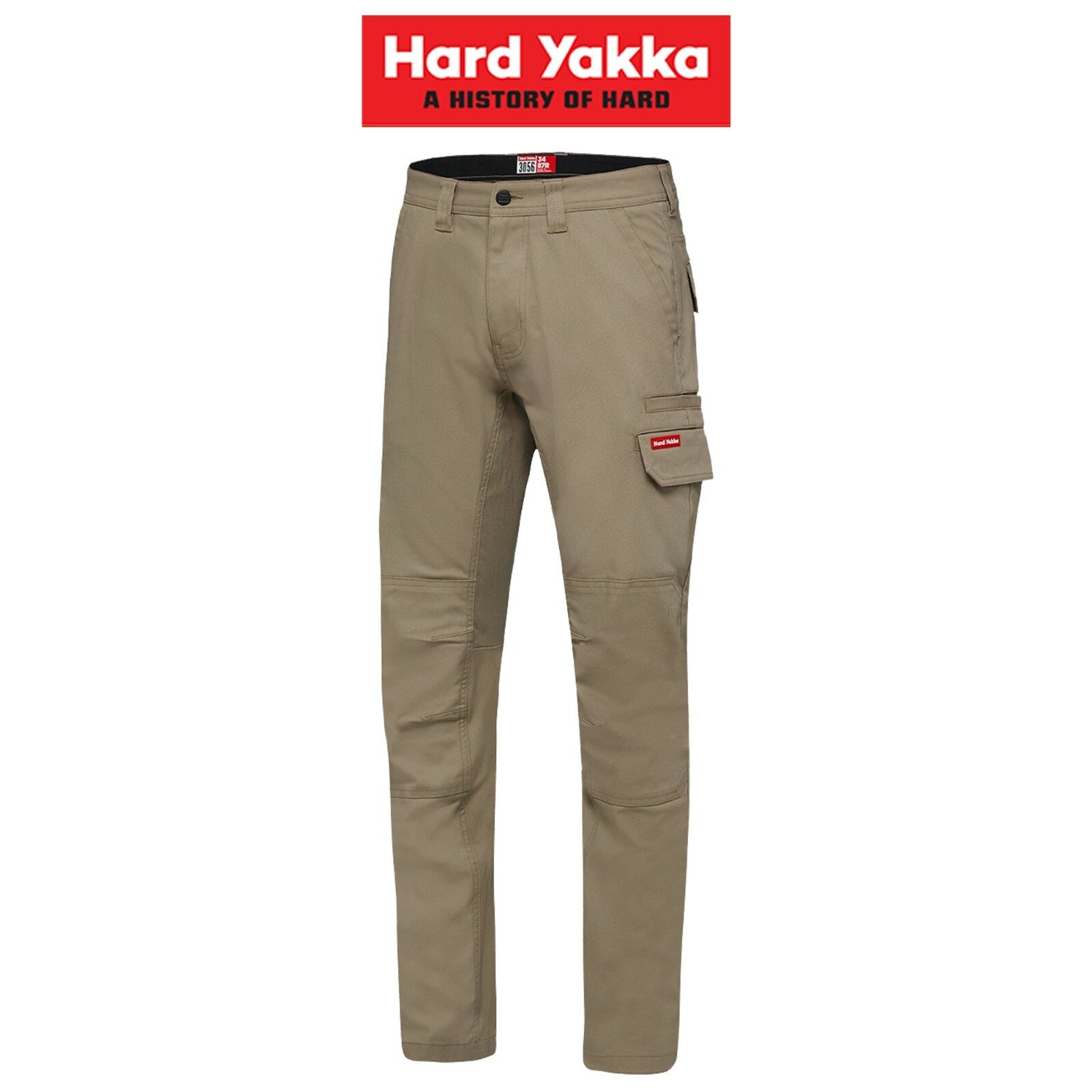Mens Hard Yakka Work Trade Pants 3056 Canvas Stretch Cargo Slim Fit Tough Y02880 - Land to Coast
