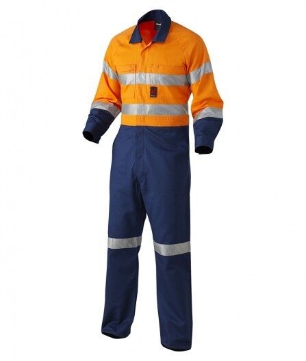 Mens KingGee Hi - Vis Spliced Cotton Drill Overalls Heavy Duty Overall Work K51525 - Land to Coast