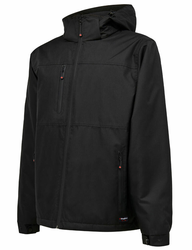 Mens KingGee Insulated Jacket Weather Winter Warm Waterproof Hood Fleece K05025 - Land to Coast