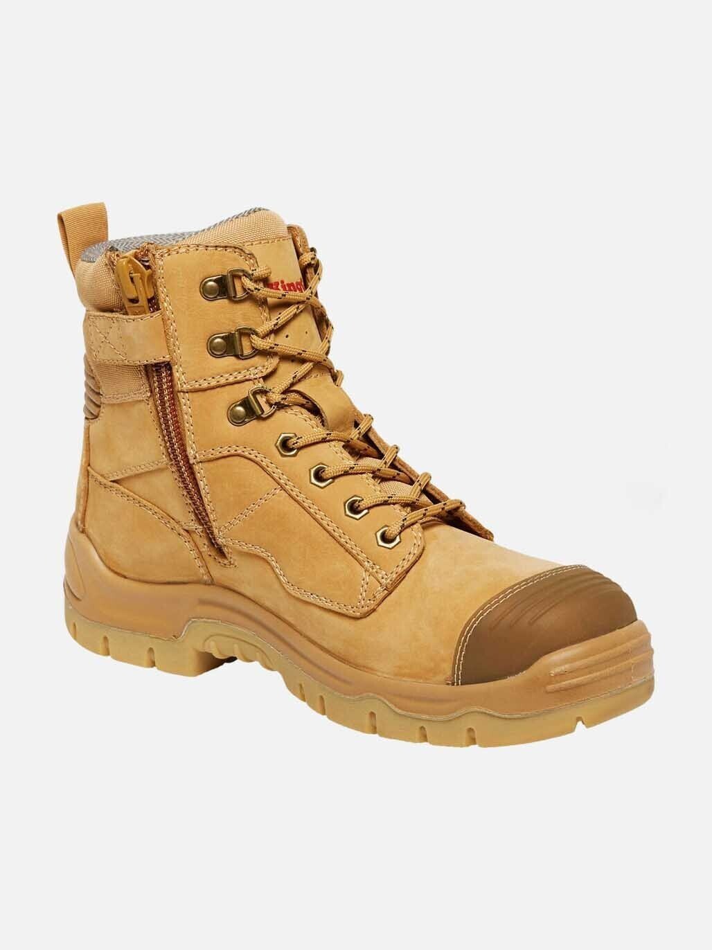 Mens KingGee Phoeniz 6 - Z Wheat Leather Work Safety Boots Tough DuPont K27880 - Land to Coast