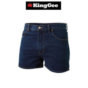 Mens KingGee Stretch Denim Work Shorts Workwear Safety Durable Heavy Duty K07020 - Land to Coast