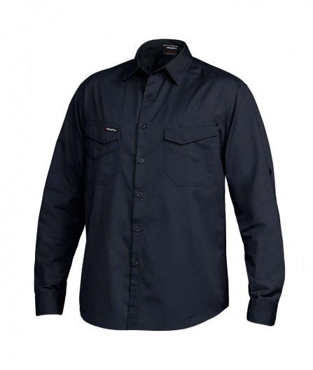 Mens KingGee Tradie Slim Fit Long Sleeve Work Shirt Ultra Lightweight Job K14350 - Land to Coast