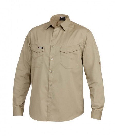 Mens KingGee Tradie Slim Fit Long Sleeve Work Shirt Ultra Lightweight Job K14350 - Land to Coast