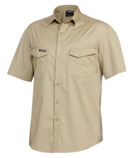 Mens KingGee Tradie Slim Fit Short Sleeve Work Shirt Ultra Lightweight K14355 - Land to Coast