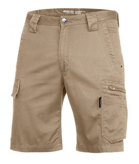 Mens KingGee Tradies Summer Shorts Narrow Fit 12 Pockets Lightweight Work K17340 - Land to Coast