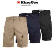 Mens KingGee Tradies Summer Shorts Narrow Fit 12 Pockets Lightweight Work K17340 - Land to Coast