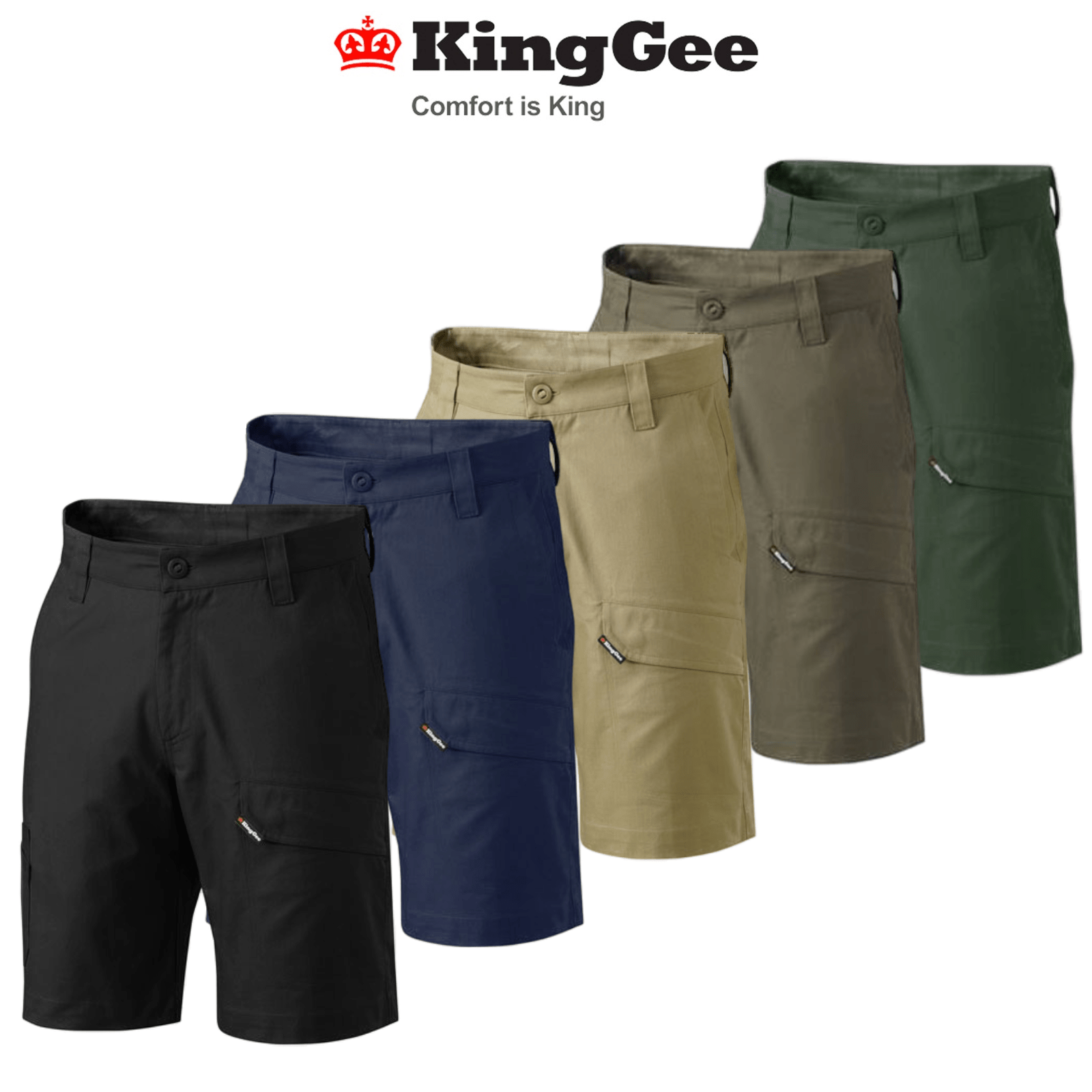 Mens KingGee WorkCool 2 Shorts RipStop Lightweight Modern Fit Work Short K17820 - Land to Coast