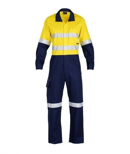 Mens KingGee Workcool 2 Spliced Overalls Taped Hi - Vis Light Overall Work K51540 - Land to Coast