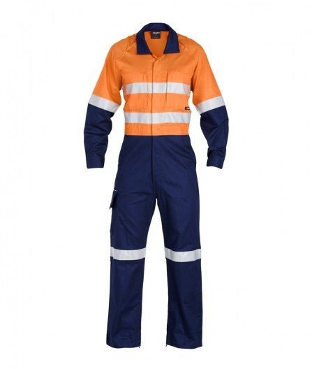 Mens KingGee Workcool 2 Spliced Overalls Taped Hi - Vis Light Overall Work K51540 - Land to Coast