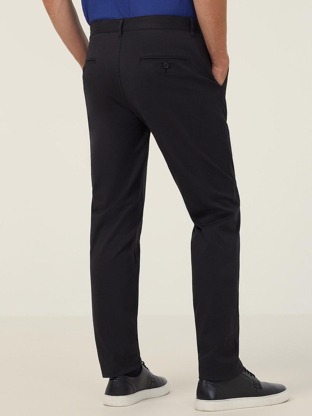 Mens Stretch Cotton Chino Work Pants Slim Fit Durable Comfort Black CATCNM - Land to Coast