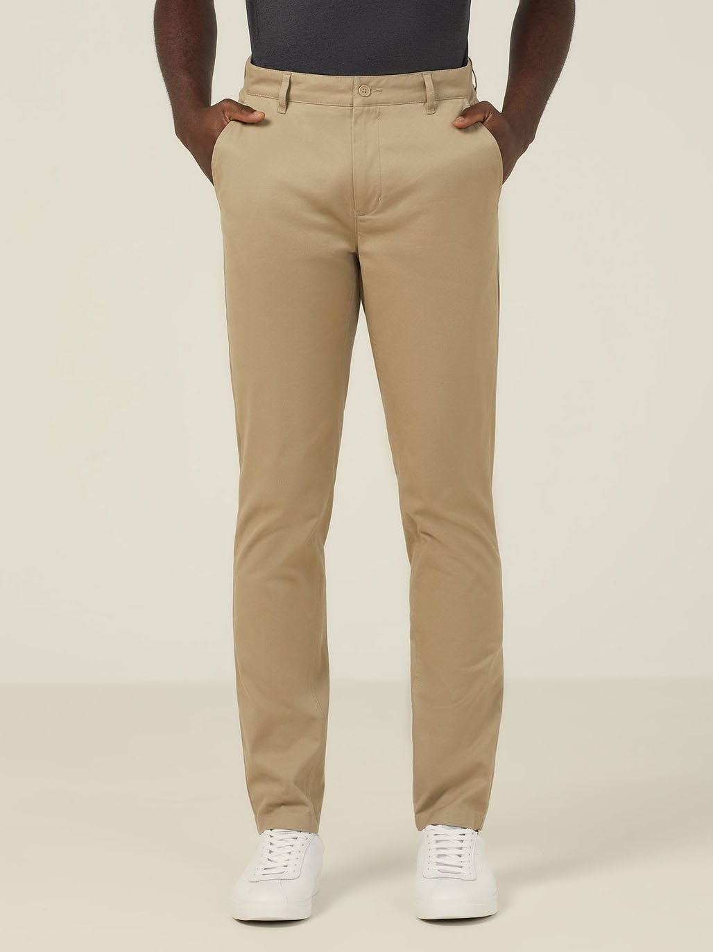 Mens Stretch Cotton Chino Work Pants Slim Fit Durable Comfort Desert CATCNM - Land to Coast