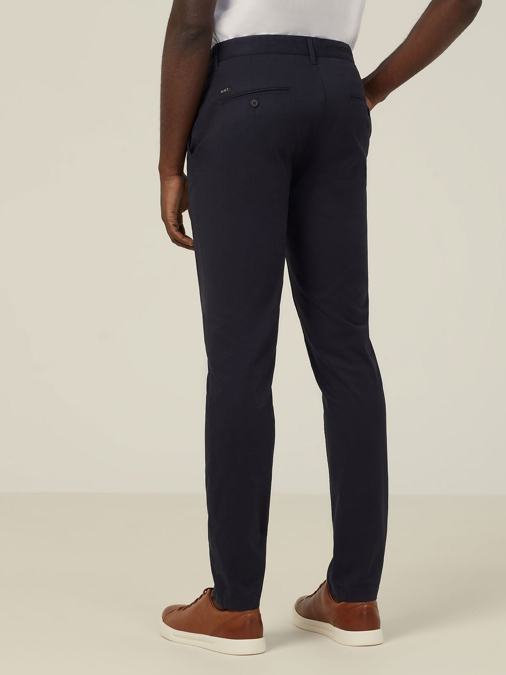 Mens Stretch Cotton Chino Work Pants Slim Fit Durable Comfort Navy CATCNM - Land to Coast