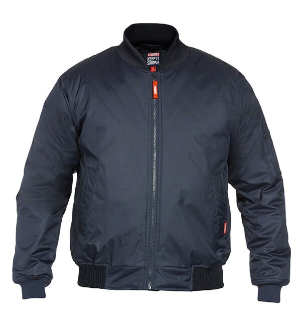 Mens Stubbies Industrial Quilted Flying Pilot Bomber Jacket Lined Warm Y06680 - Land to Coast