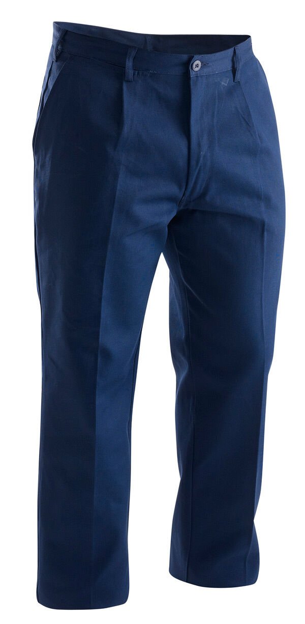 Mens Stubbies Single Pleat Cotton Drill Pants Work Workwear Safety Cotton BP2533 - Land to Coast