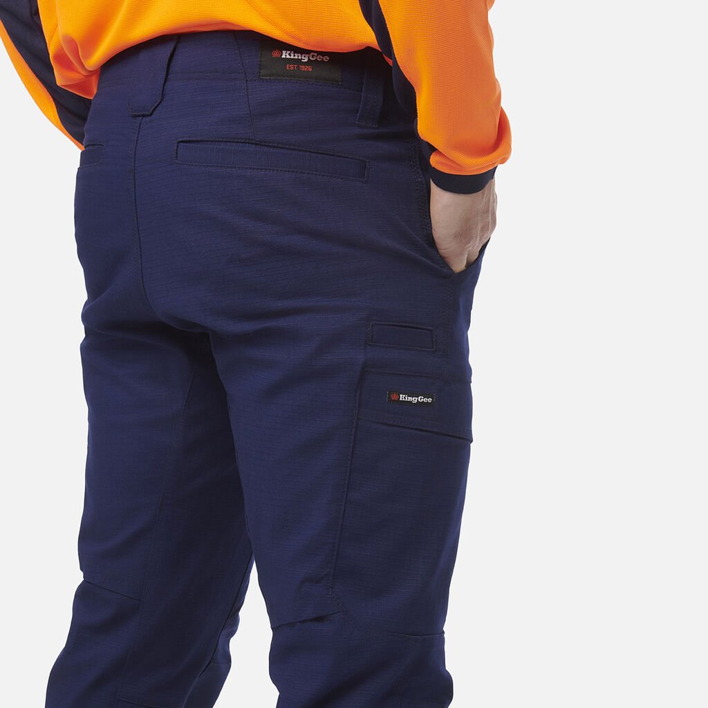 Men’s Workcool Pro stretch work cargo pants durable ripstop Navy K13026 - Land to Coast