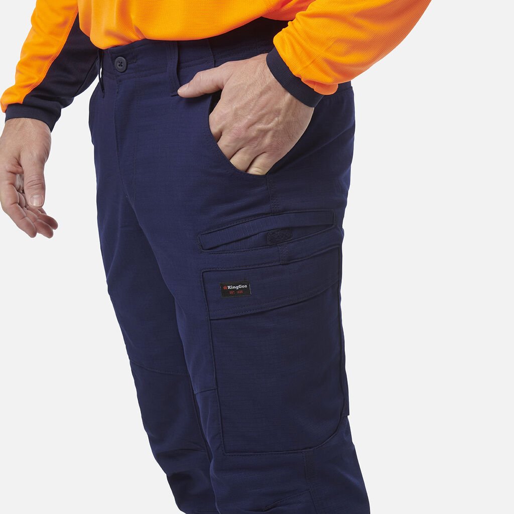 Men’s Workcool Pro stretch work cargo pants durable ripstop Navy K13026 - Land to Coast