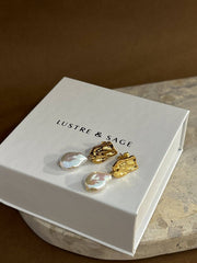 Messina Pearl 18K Gold Plated Earrings - Land to Coast