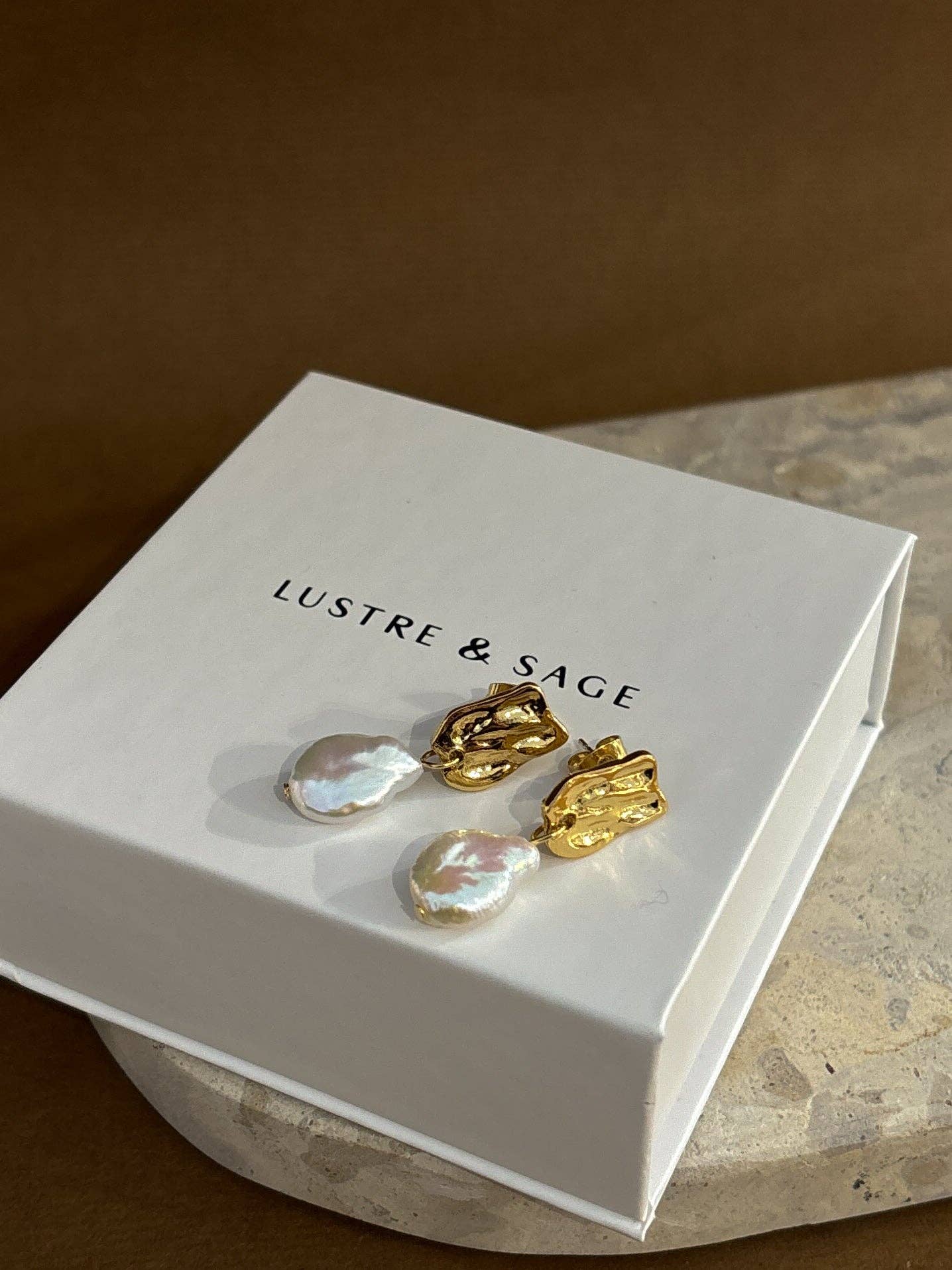 Messina Pearl 18K Gold Plated Earrings - Land to Coast