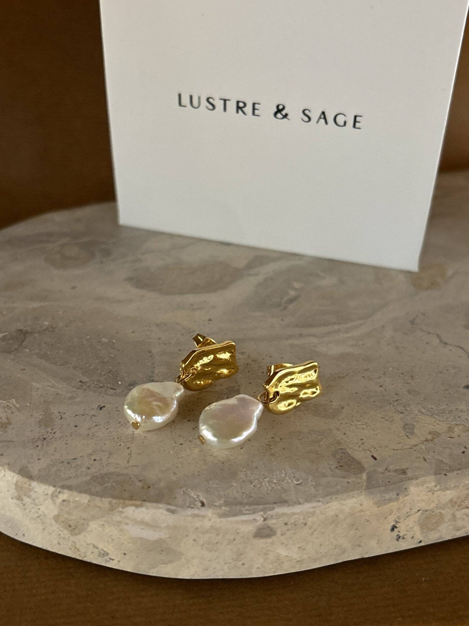 Messina Pearl 18K Gold Plated Earrings - Land to Coast
