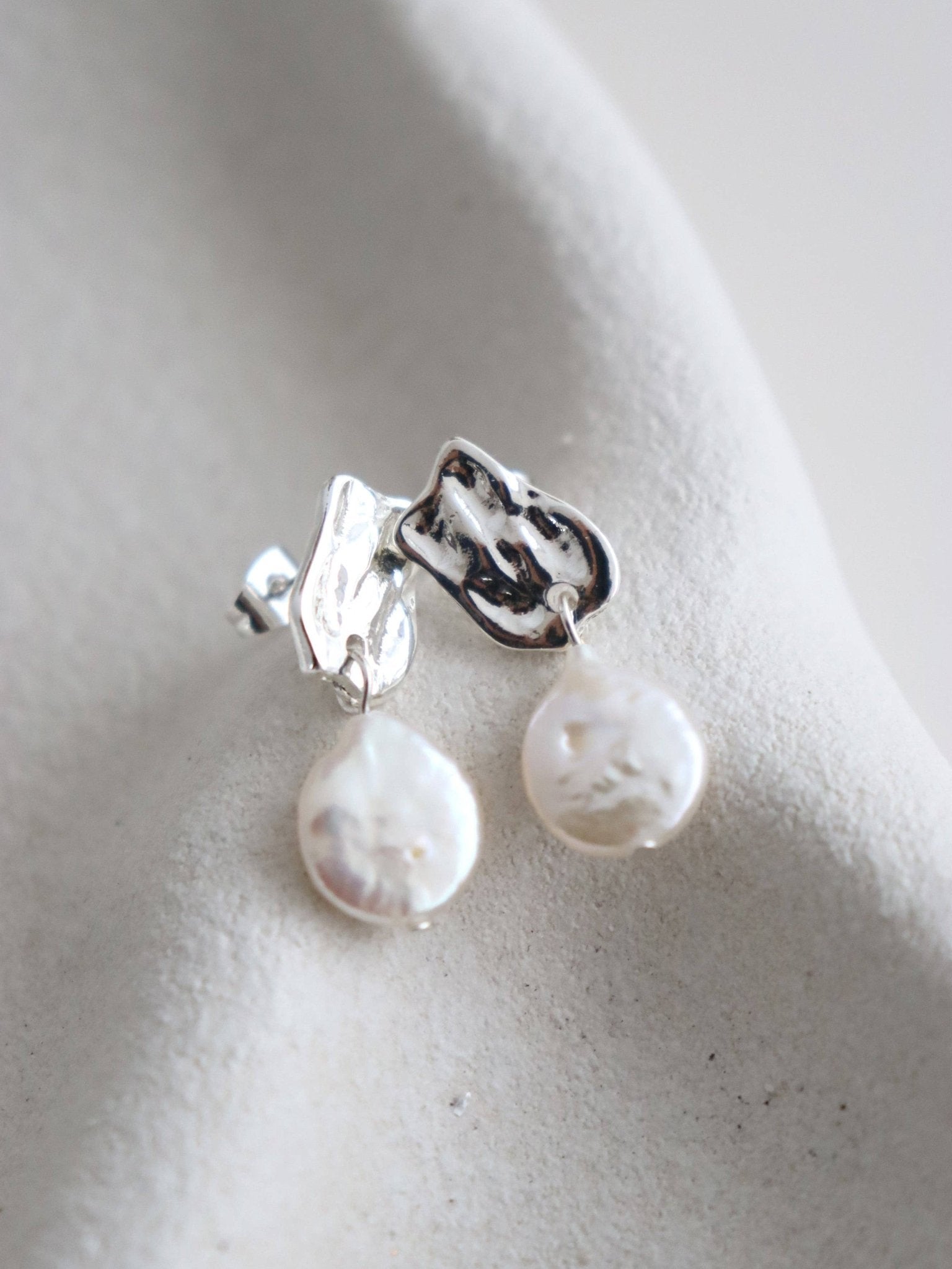 Messina Pearl Sterling Silver Plated Earrings - Land to Coast