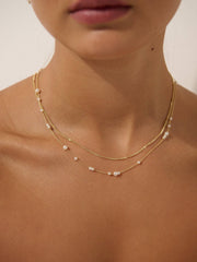 Mini Pearl Layered 18K Gold Plated Necklace - Land to Coast