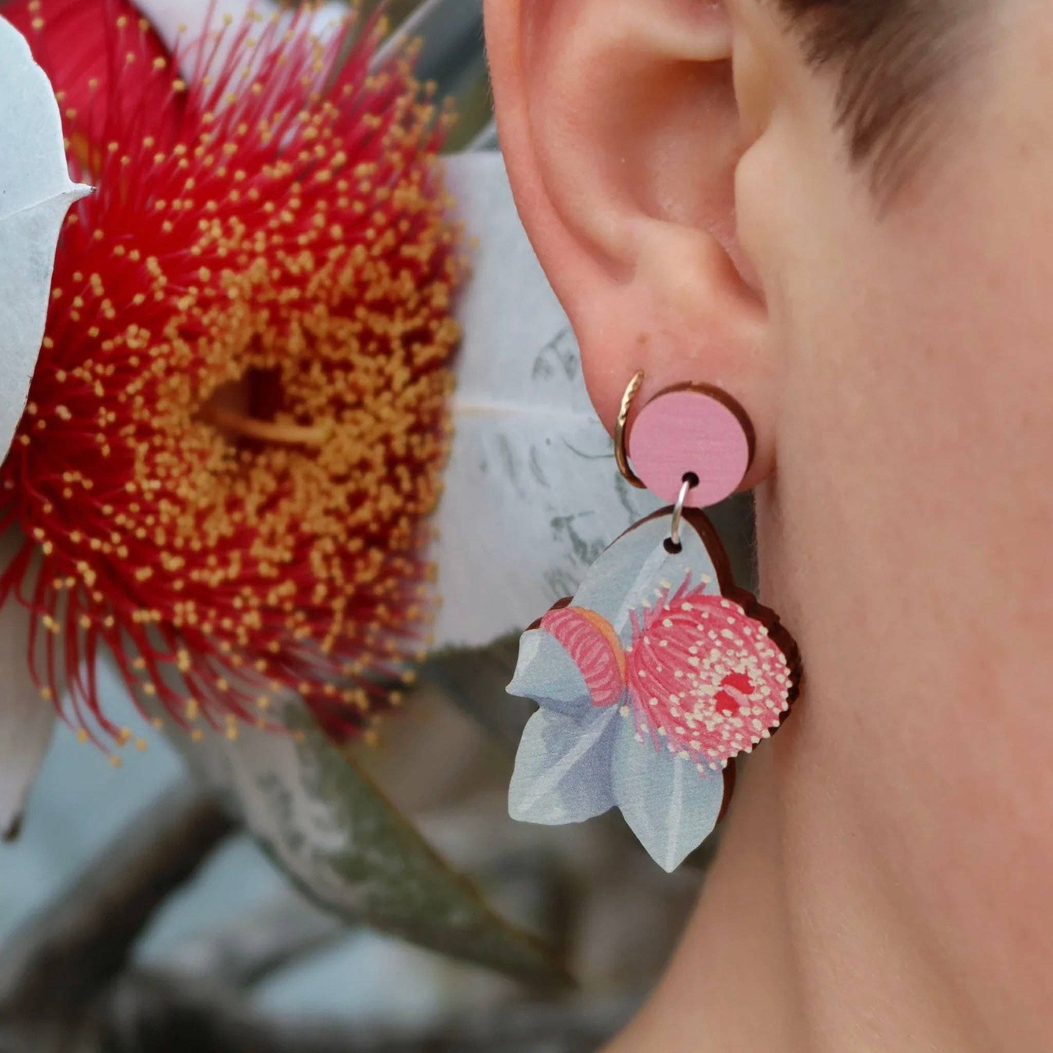 Mottlecah Australian Wildflower Earrings - Land to Coast