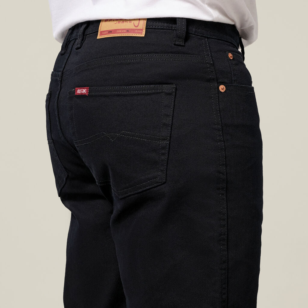 Mustang regular fit stretch work jean black heavyweight workwear Y43246 - Land to Coast