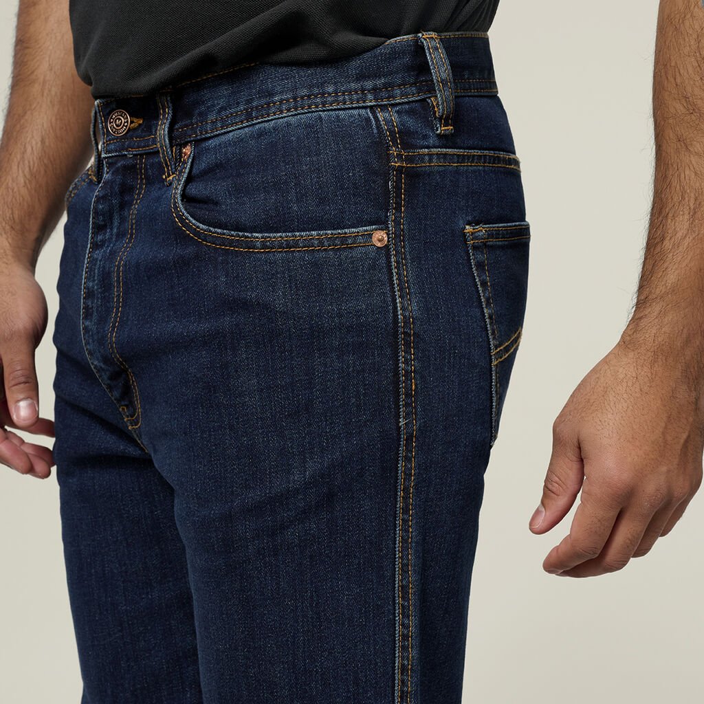 Mustang reinforced stretch work jeans indigo regular fit Navy Y43247 - Land to Coast