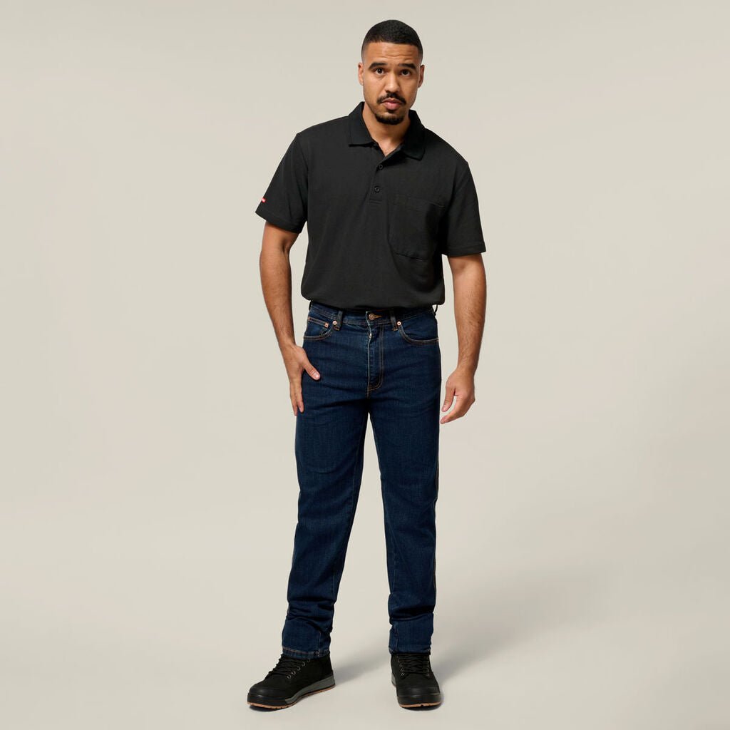 Mustang reinforced stretch work jeans indigo regular fit Navy Y43247 - Land to Coast