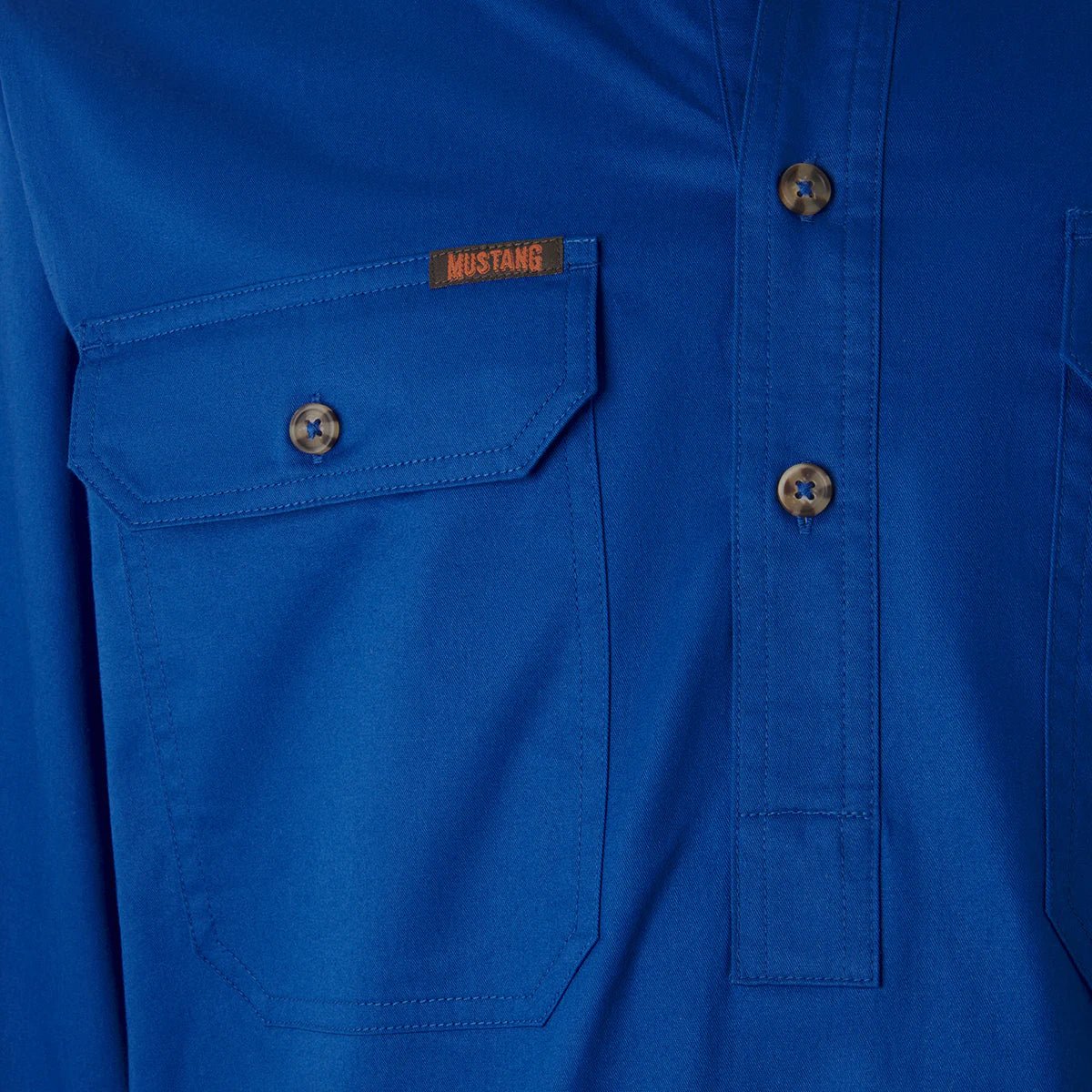 Mustang Signature LS Closed Front Work Shirt – Cobalt Y04004 - Land to Coast