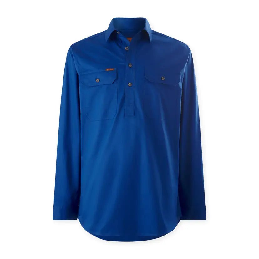 Mustang Signature LS Closed Front Work Shirt – Cobalt Y04004 - Land to Coast