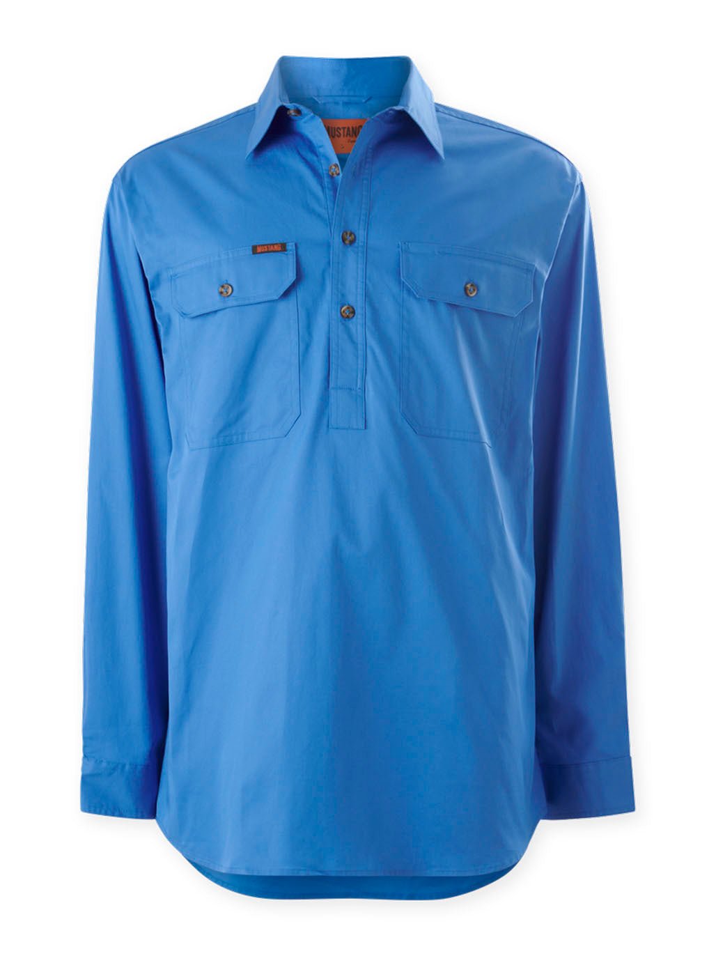 Mustang Signature LS Closed Front Work Shirt – Light Blue Y04004 - Land to Coast