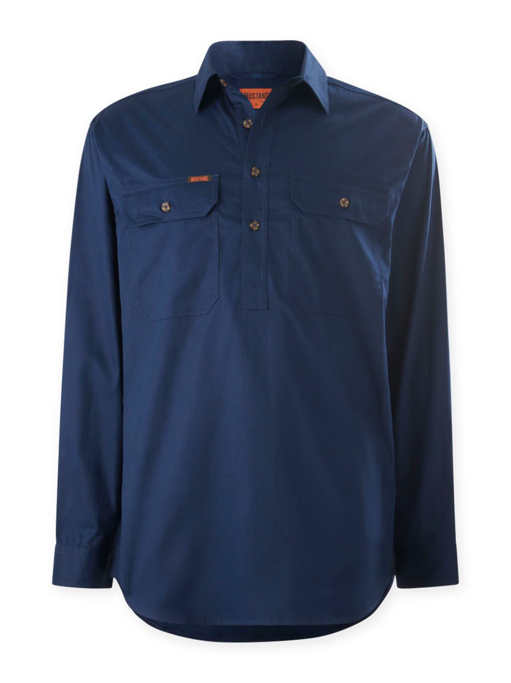 Mustang Signature LS Closed Front Work Shirt – Navy Y04004 - Land to Coast