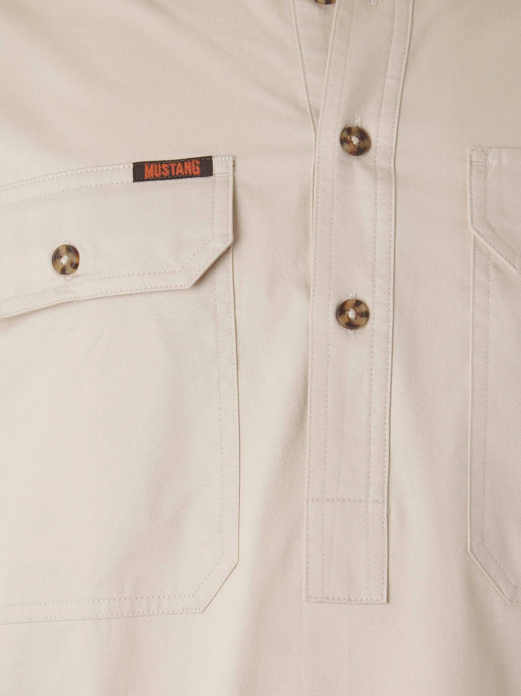 Mustang Signature LS Closed Front Work Shirt Pebble Y04004 - Land to Coast