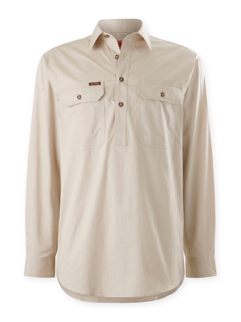 Mustang Signature LS Closed Front Work Shirt Pebble Y04004 - Land to Coast