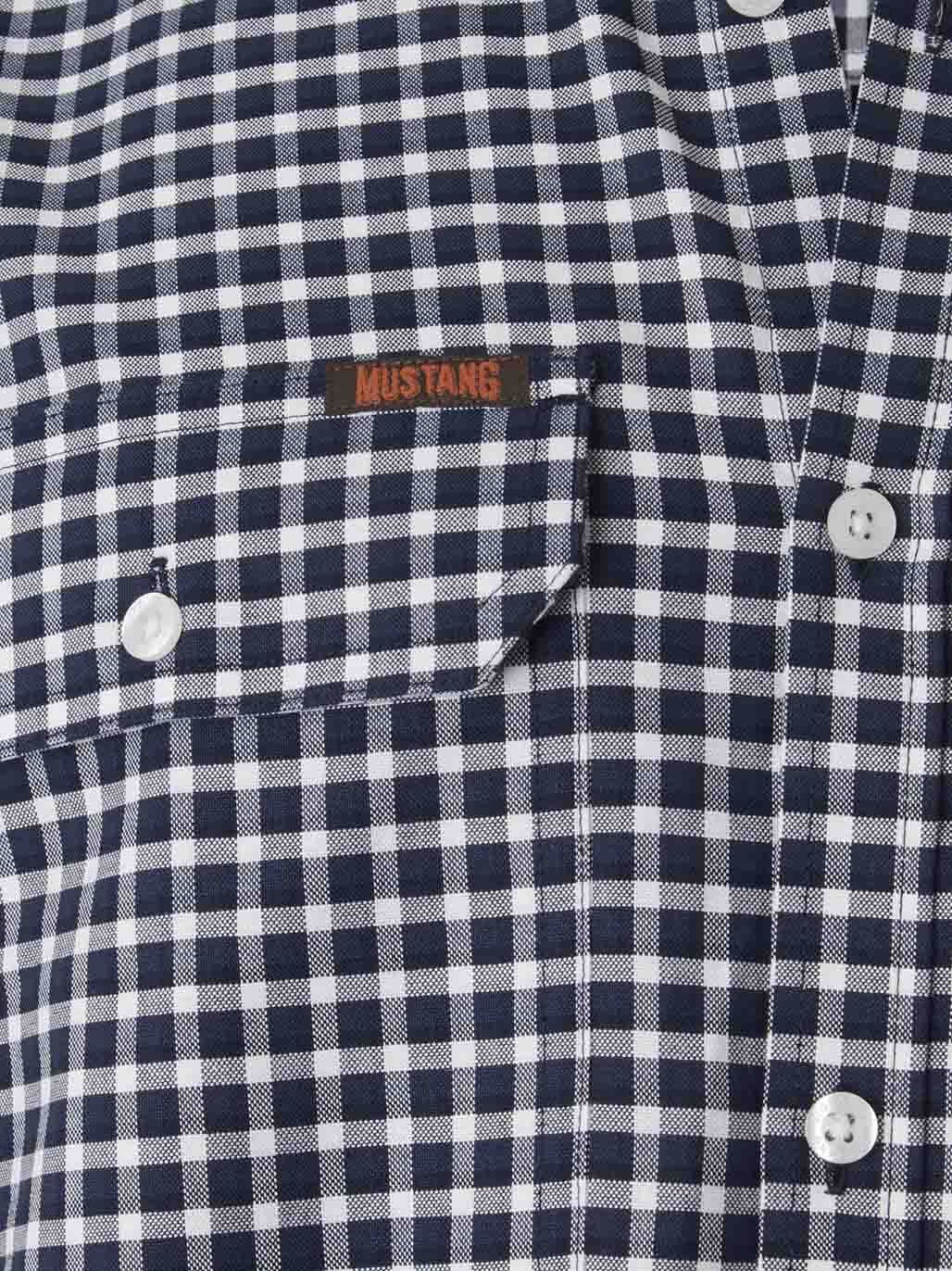 Mustang Signature LS Formal Check Shirt – Blue Check Y04005 - Land to Coast
