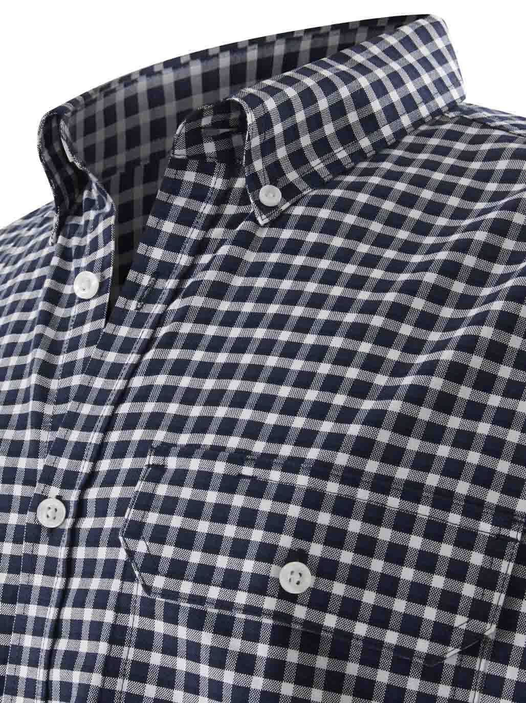 Mustang Signature LS Formal Check Shirt – Blue Check Y04005 - Land to Coast