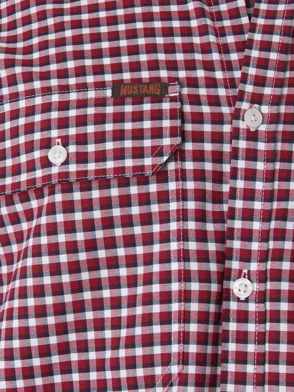 Mustang Signature LS Formal Check Shirt – Red Check Y04005 - Land to Coast