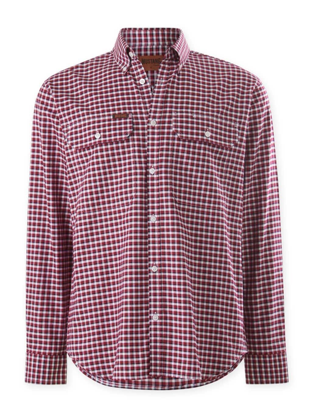 Mustang Signature LS Formal Check Shirt – Red Check Y04005 - Land to Coast