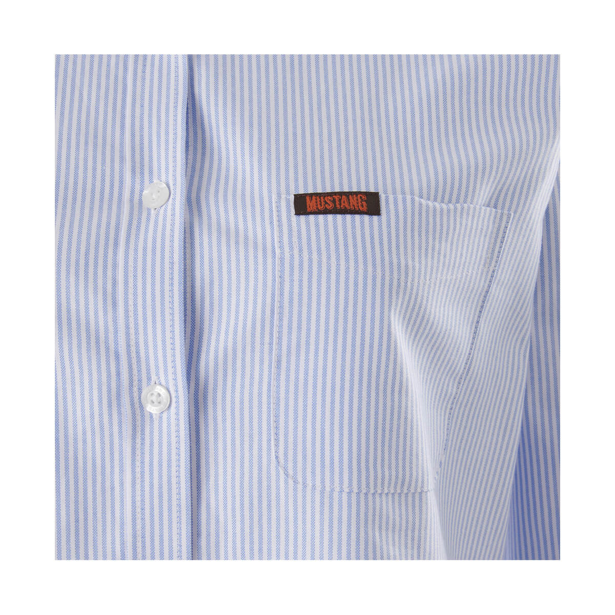 Mustang Signature Women’s Dress Shirt Striped Blue Oxford Cotton Y08400 - Land to Coast