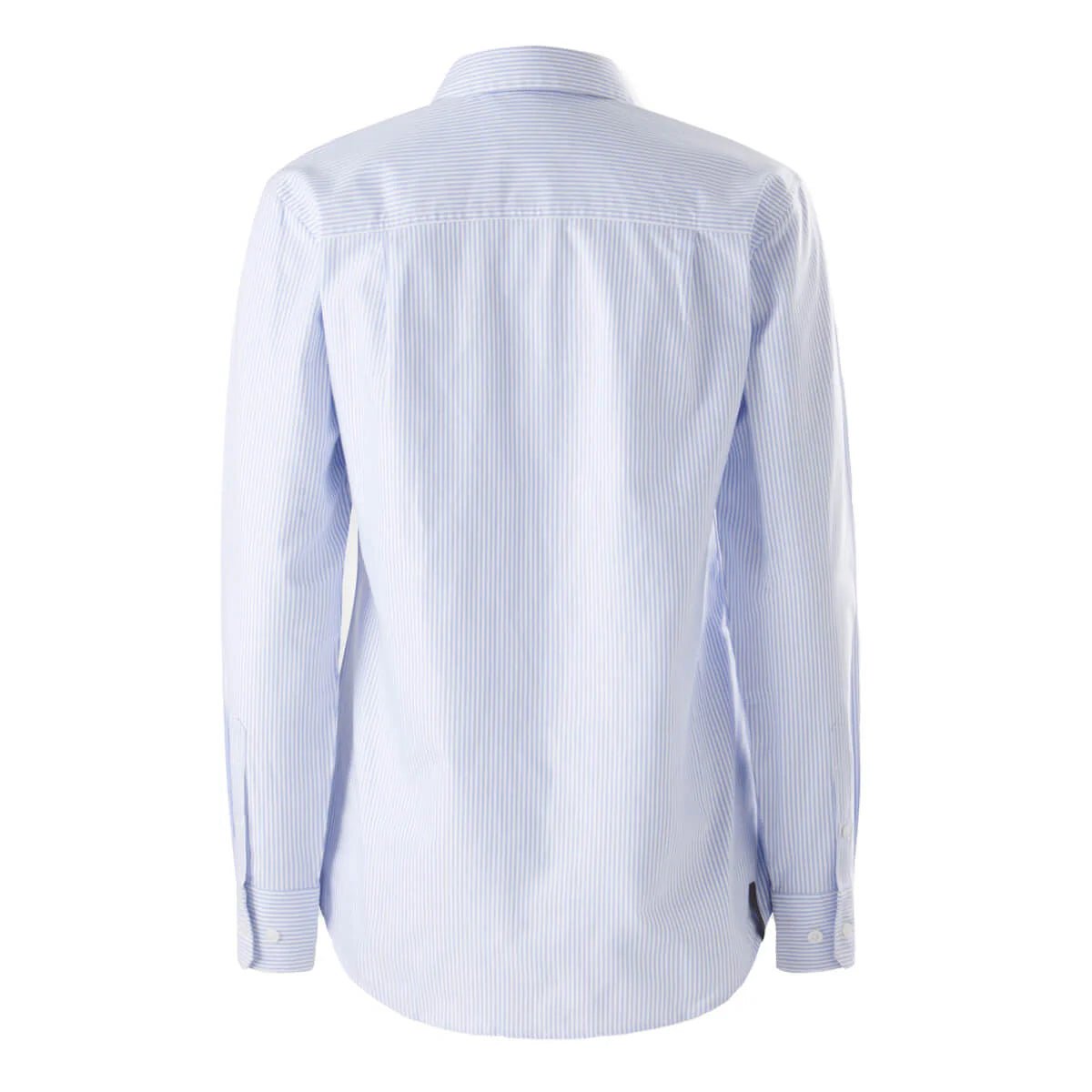 Mustang Signature Women’s Dress Shirt Striped Blue Oxford Cotton Y08400 - Land to Coast