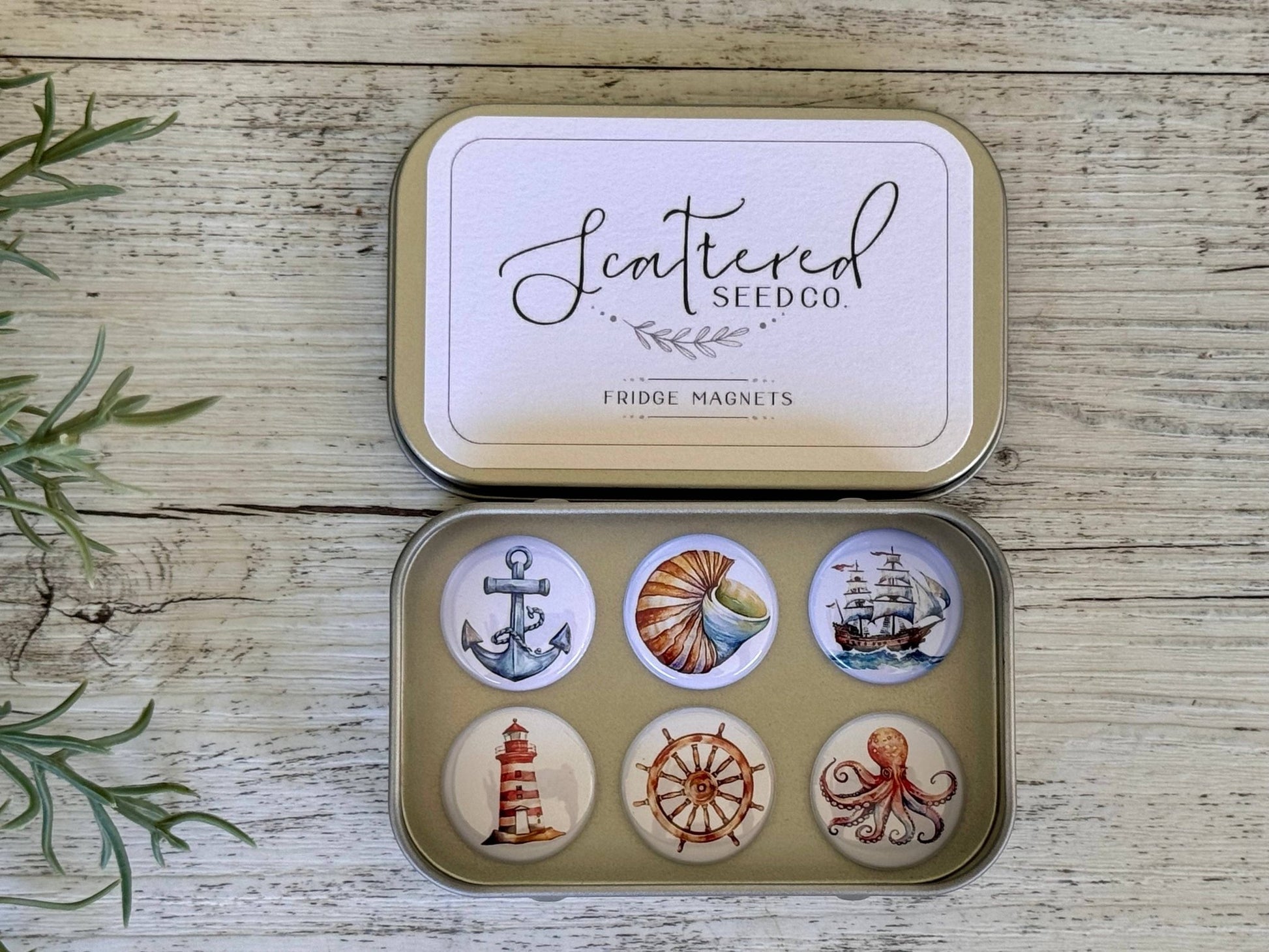NAUTICAL Ocean Beach Magnets set of 6 - Land to Coast