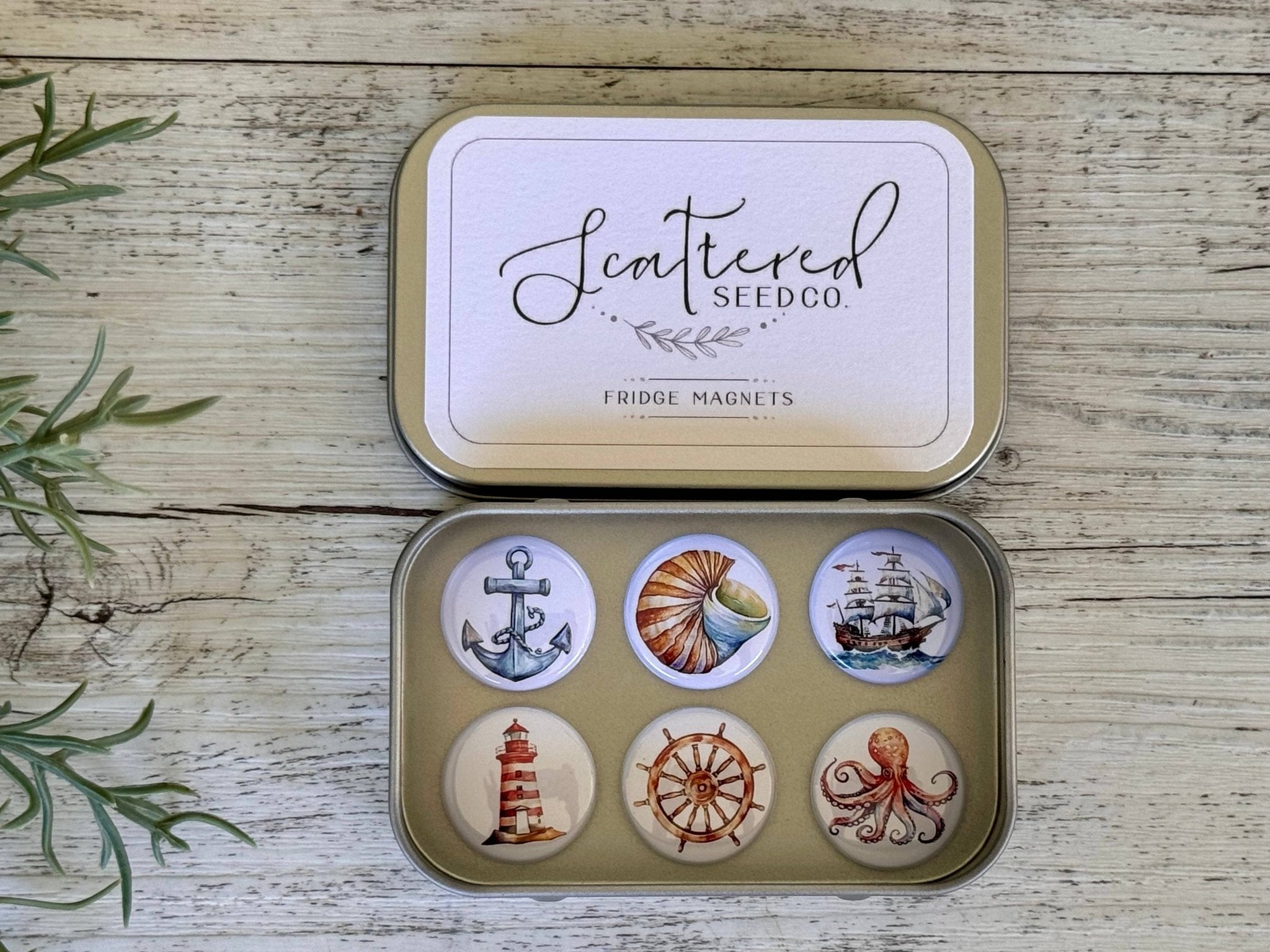NAUTICAL Ocean Beach Magnets set of 6 - Land to Coast